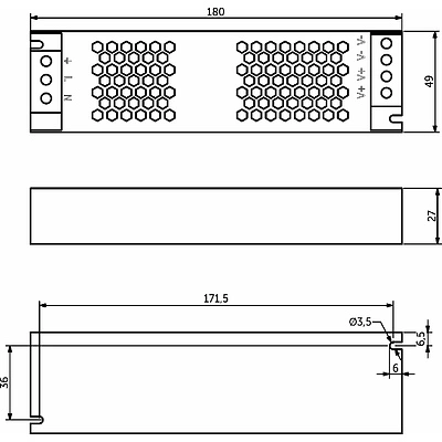 Блок питания Indoor 100W/24V, серия 5, AKS - фото 2