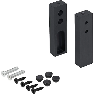 Держатель штанги гардеробной прямоуг. FAME/1 концевой, черный браш AKS - фото 3