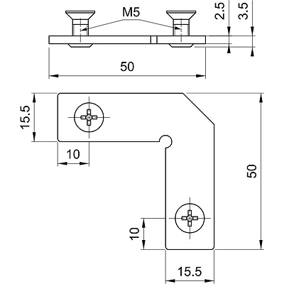 Соединитель угловой к профилю Z-1 в компл. с винтами (K-1) - фото 2