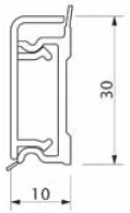 Плинтус ПВХ к столешнику AP630 белый глянец (1105) THERMOPLAST (1шт=3м.п.) - фото 2