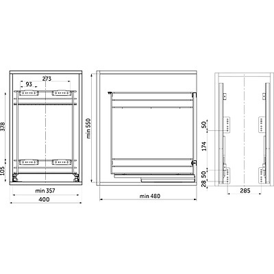 Выдвижная корзина-карго 400 NORWIG крепл.нижнее, хром AKS - фото 2