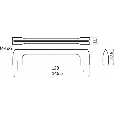 Ручка меб. скоба мет. UZ814 128 черная AKS - фото 2