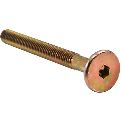 Винт с плоской головкой М6*100 под шестигранник, неполн. резьба, желтый цинк (уп/1тыс.шт) AKS - фото 1