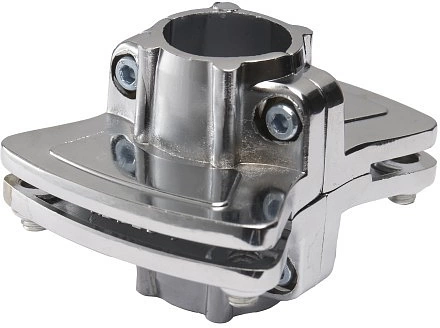 Держатель полки к трубе d25 (596) двухсторонний, вакуумное хромирование - фото 1