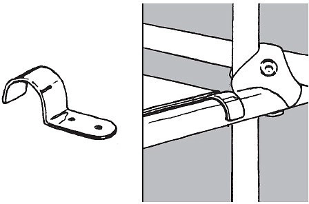 Крепление панели к трубе d25 (520) горизонтальное, хром AKS - фото 2