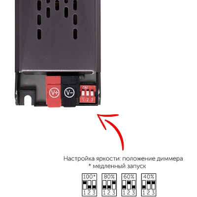 Блок питания Indoor 60W/24V, серия 6, медленный запуск, с диммированием, быстрозажимные клеммы, AKS - фото 3