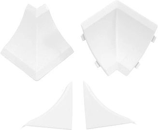 Комплект ПВХ аксессуаров к плинтусу белый AKS - фото 1