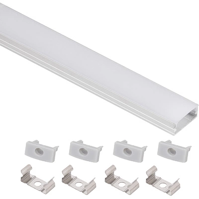 Профиль алюминиевый накладной SIRIUS-1407S с экраном, цвет алюминий, 2м, AKS (в комплекте 4 заглушки и 4 крепления) - фото 3