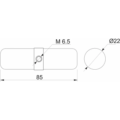 Соединитель 2-х труб d25 (5045) с кольцом внутренний торцевой, вакуумное хромирование AKS - фото 3