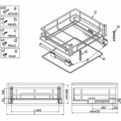 Выдвижная корзина 800 DARK LINE, черный AKS - фото 2