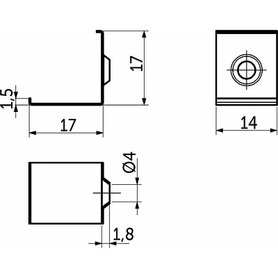 Держатель для углового профиля ORION-1616C, алюминий, AKS - фото 2