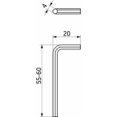 Ключ конфирматный 4,0мм L-образный AKS (упак.-2тыс.шт.) - фото 2