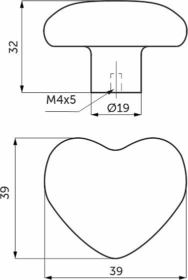 Ручка меб. кнопка керамич. LOVE, розовый, AKS - фото 2
