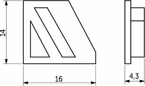 Заглушка к алюминиевому профилю Triline mini (Starline Micro), серая, правая, HLT - фото 2