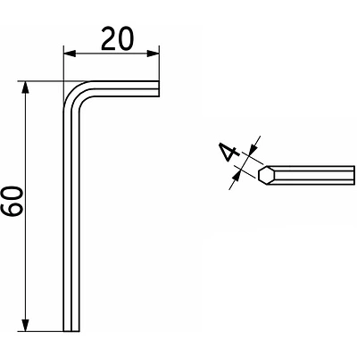 Ключ конфирматный 4,0мм L-образный AKS (упак.-2тыс.шт.) - фото 3