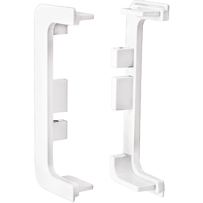 Комплект заглушек металлич. к профилю Gola, С-образных (левая+правая) белый глянец 3 AKS - фото 1