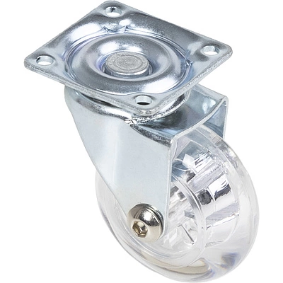 Колесо меб. CRYSTAL/1 d50 h64 с площадкой, прозрачный AKS - фото 1