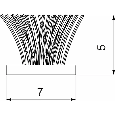 Уплотнитель щеточный самоклеящийся черный 7x5 мм AKS (1бух.=250пог.м.) - фото 2