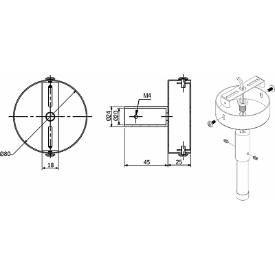 Заглушки (крепления) к светодиодной веревке, d20, тип 2 (1 компл = 2шт.), белый, AKS - фото 2