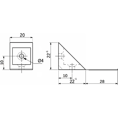 Уголок пластиковый одинарный 20*20 с крышкой совместно ваниль 07 (уп/20 шт) AKS - фото 2
