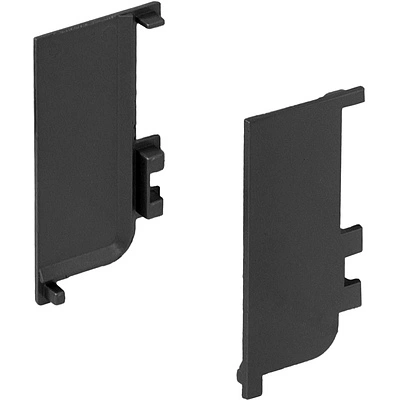 Комплект заглушек металлич. внутр. к профилю Gola, L-образных (левая+правая) черный AKS - фото 1