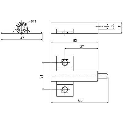 Амортизатор крепление крестообразное накладной/врезной серый AKS - фото 2