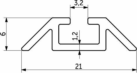 Профиль алюминиевый SENATOR серебро направляющая нижн. L-6000 мм АЛЮТЕХ одинарная - фото 2