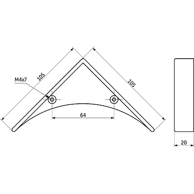 Ручка меб. скоба мет. ANGEL 64, брашированное золото, AKS - фото 2
