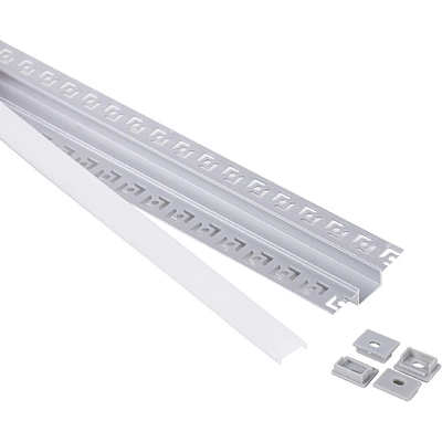 Профиль алюминиевый врезной в гипсокартон RIGEL-2013C, с экраном, цвет алюминий, 2м, AKS (в комплекте 4 заглушки) - фото 3