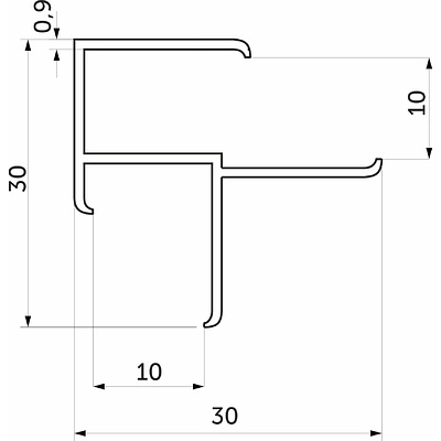 Планка угловая 10 уголок матовая (L=3.0) AKS - фото 2