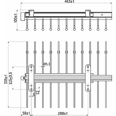 Вешалка выдвижная для брюк крепл.верх., хром AKS - фото 2