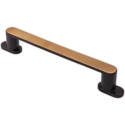 Ручка меб. скоба мет. GRAND 128 черный+латунь, AKS - фото 3