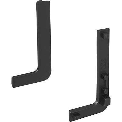 Комплект заглушек металлич. к профилю Gola, L-образных (левая+правая) черный AKS - фото 1