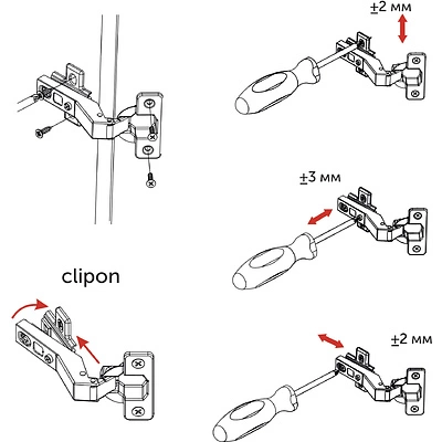 Петля угловая 45° с доводчиком 45мм h0 clip-on AKS - фото 4