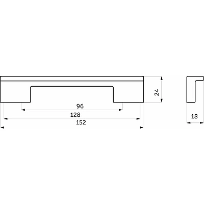 Ручка меб. скоба пластик. PS17/C17 96/128 металлик+металлик AKS - фото 2