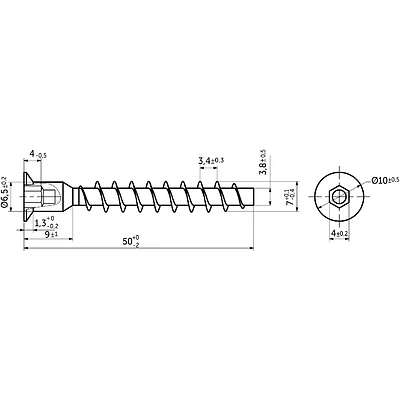 Шуруп-конфирмат 7,0*50 (уп/20шт) AKS - фото 2