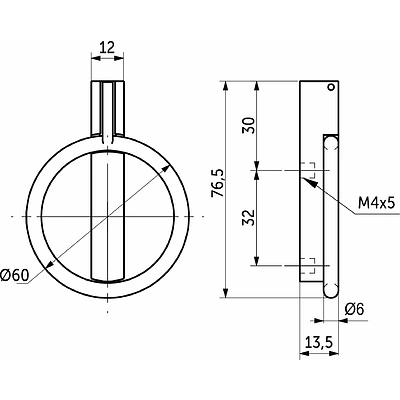Ручка меб. кнопка мет. ROUND брашированное золото, AKS - фото 2