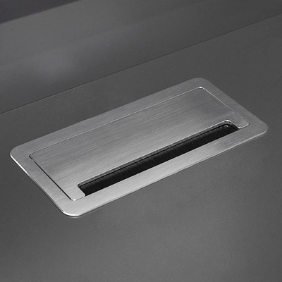 Выдвижной удлинитель Atlas USB, 2 розетки, USB A + C, HDMI, LAN, шлиф. сталь, AKS - фото 6