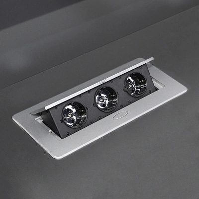 Выдвижной удлинитель Nova, 3 розетки, алюминий, AKS - фото 6