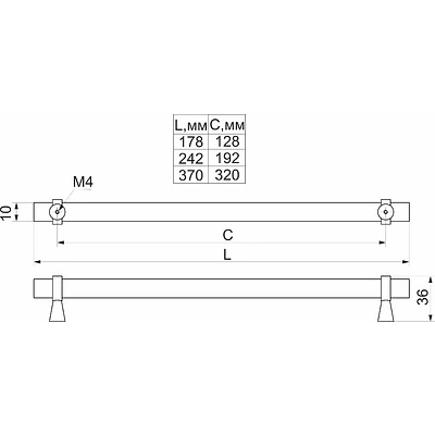 Ручка меб. скоба мет. GRAFITTI 320 брашированное золото, AKS - фото 2