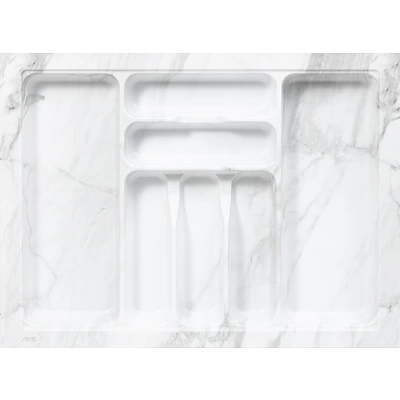 Лоток для столовых приборов 700 MARBLE 635*485, бело-серый мрамор AKS - фото 1