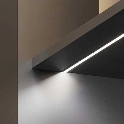 Профиль алюминиевый врезной LIRA-1707 с экраном, цвет черный, 3м, AKS - фото 3