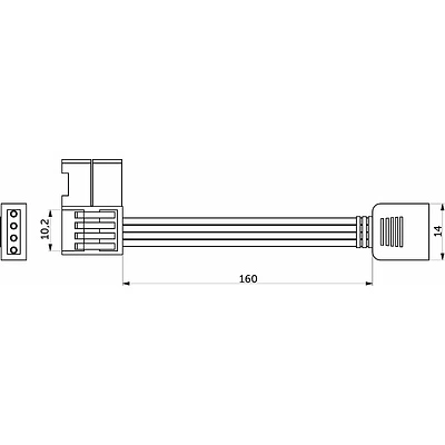 Шнур соединительный для светодиодных лент RGB шириной 10мм (коннектор - лента), 15 см, AKS - фото 2