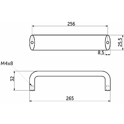 Ручка меб. скоба алюм. WPY 340 256 алюминий AKS - фото 2