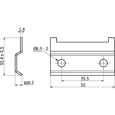 Шина для навесов L=55мм (1,4мм), РП - фото 5
