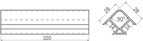 Угол универсальный 90 к цоколю мебельному ПВХ h=120 чёрный РФ - фото 2