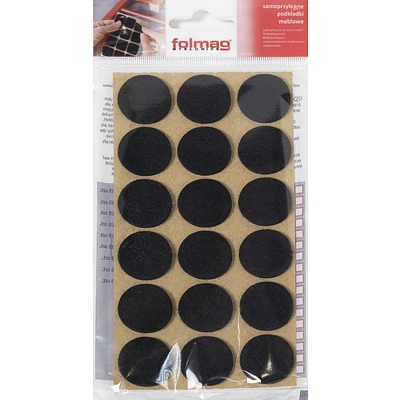 Подкладка самоприлипающая фетровая d25мм (1лист-18шт) черная Folmag - фото 1