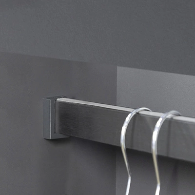 Держатель штанги гардеробной прямоуг. FAME/3 концевой, графит AKS - фото 5