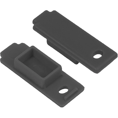 Заглушка штанги гардеробной прямоуг. FAME LUMI, графит браш AKS - фото 1