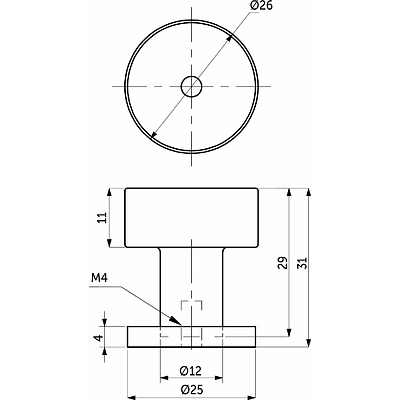 Ручка меб. кнопка мет. FISHKA черный матовый, AKS - фото 2